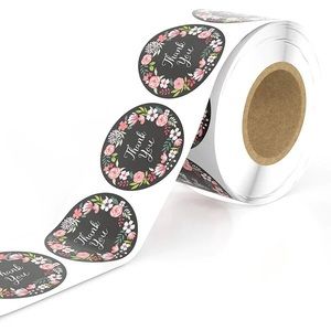 500 pcs Floral "Thank You" Stickers